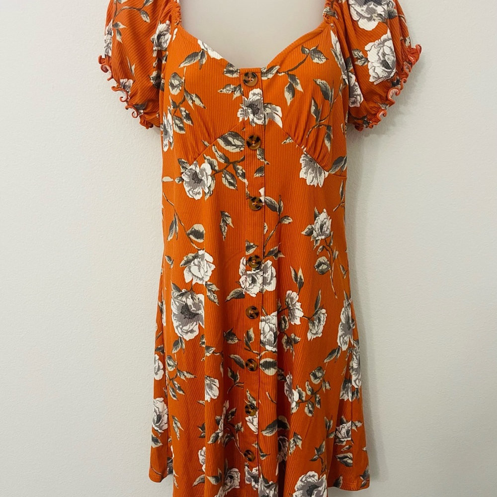 Floral Orange Dress